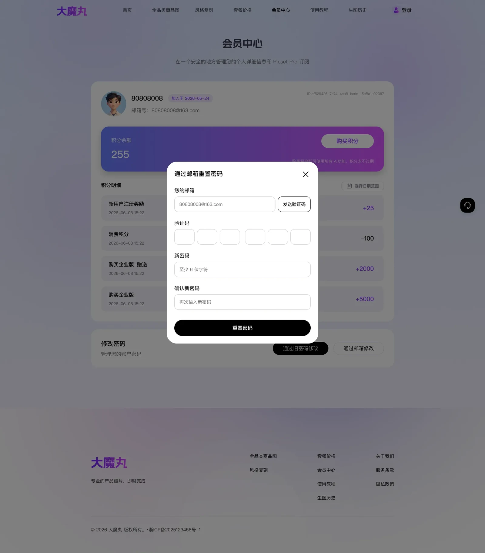 大魔丸 · 邮箱重置密码
